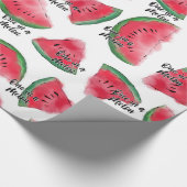 Eén in een Melon Quote Watermelon Waterverf Patter Cadeaupapier (Hoek)
