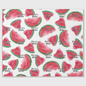 Eén in een Melon Quote Watermelon Waterverf Patter Cadeaupapier (Vlak)