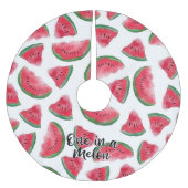 Eén in een Melon Quote Watermelon Waterverf Patter Kerstboom Rok (Voorkant)