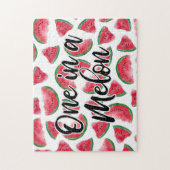 Eén in een Melon Quote Watermelon Waterverf Patter Legpuzzel (Verticaal)