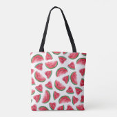 Eén in een Melon Quote Watermelon Waterverf Patter Tote Bag (Achterkant)