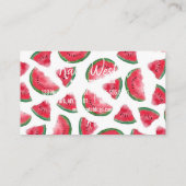 Eén in een Melon Quote Watermelon Waterverf Patter Visitekaartje (Achterkant)