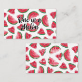 Eén in een Melon Quote Watermelon Waterverf Patter Visitekaartje (Voorkant / Achterkant)