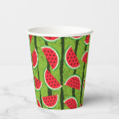 EÉN in een Melon Red & Green Watermelon Papieren Bekers (Achterkant)