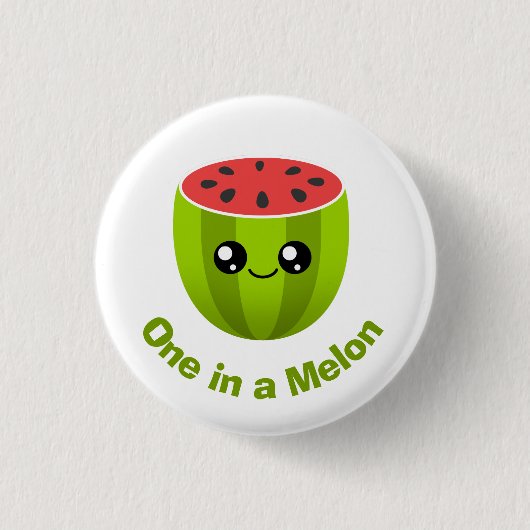 Eén in een Melon Ronde Button 3,2 Cm (Voorkant)