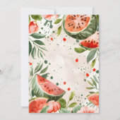 'Eén in een Melon' Schattig Watermeloen Meisje 1e  Kaart (Achterkant)