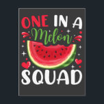 Een in een Melon Squad B-Day Party Briefkaart<br><div class="desc">One in a Melon Squad B-Day Party Funny design Gift Standaard Briefkaart Classic Collectie.</div>