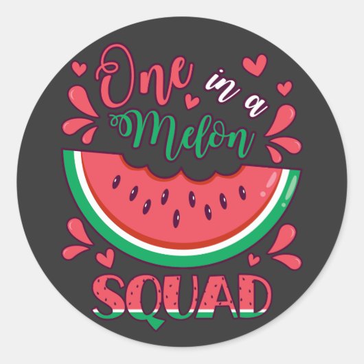 Een in een Melon Squad B-Day Party Ronde Sticker (Voorkant)