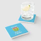 Eén in een Melon Stenen Onderzetter (Zijkant)
