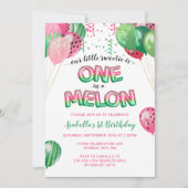 Een in een Melon Thémat 1e Birthday ballon Kaart (Voorkant)