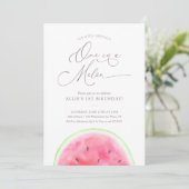 Eén in een Melon Watermeloen 1e verjaardag Kaart (Staand voorkant)