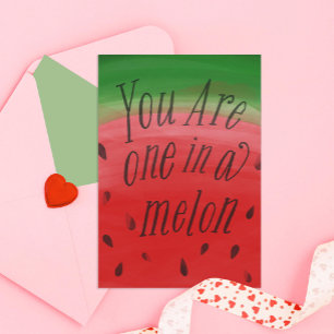 Een in een Melon Watermeloen klaslokaal Valentijn Kaart
