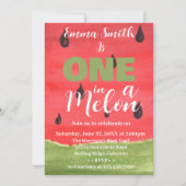 Eén in een Melon Watermeloen op de eerste verjaard Kaart (Voorkant)