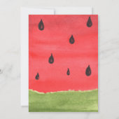 Eén in een Melon Watermeloen op de eerste verjaard Kaart (Achterkant)