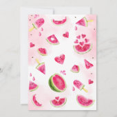 Eén in een Melon Watermeloen op de eerste verjaard Kaart (Achterkant)