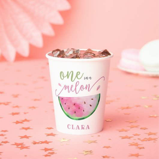 Eén in een Melon Watermeloen Papieren Bekers (Insitu)