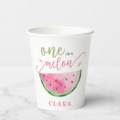 Eén in een Melon Watermeloen Papieren Bekers (Achterkant)