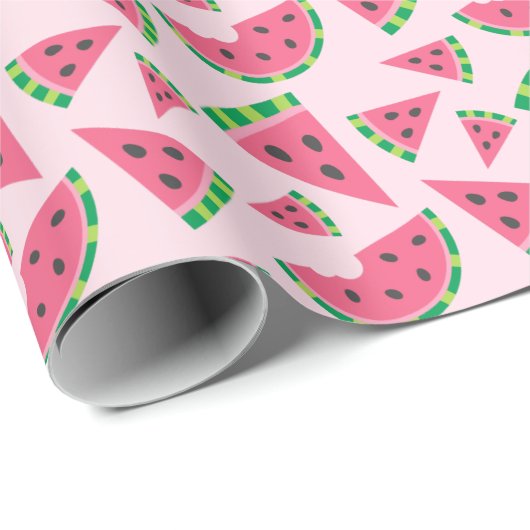 Eén in een Melon Watermeloen Slicten & Blush Pink Cadeaupapier (Rol Hoek)