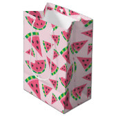 Eén in een Melon Watermeloen Slicten & Blush Pink Medium Cadeauzakje (Voorkant Gekanteld)