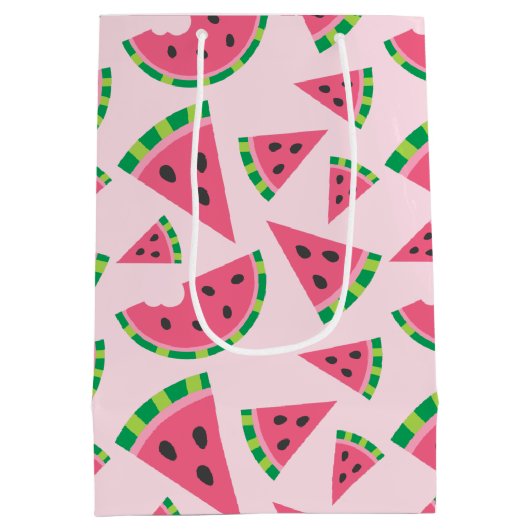 Eén in een Melon Watermeloen Slicten & Blush Pink Medium Cadeauzakje (Achterkant)