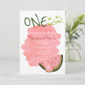 Eén in een Melon Watermeloen Thema Waterverf Roze (Staand voorkant)