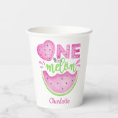 Een in een Melon Watermeloen Verjaardag Papieren C Papieren Bekers (Achterkant)