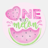 Een in een Melon Watermeloen Verjaardagsfeestje St Ronde Sticker (Voorkant)