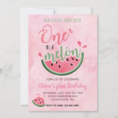 Eén in een Melon Watermeloen waterverf 1e verjaard Kaart (Voorkant)