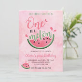 Eén in een Melon Watermeloen waterverf 1e verjaard Kaart (Staand voorkant)