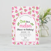 Een in een Melon Watermeloen Waterverf Kaart (Staand voorkant)