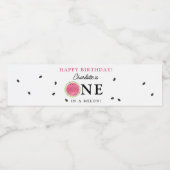 Een in een Melon Watermeloen Zomer Verjaardag Bann Waterfles Etiket (Enkel label)