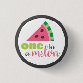Eén in een Melon Watermelon 1e verjaardag Favor Ronde Button 3,2 Cm (Voorkant)