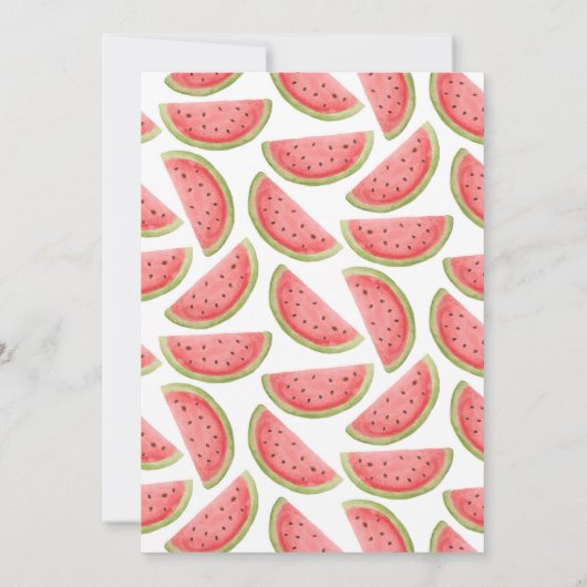 Eén in een Melon Watermelon 1e verjaardag Uitnodig Kaart (Achterkant)