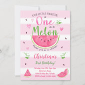 Eén in een Melon Watermelon 1e verjaardag Uitnodig Kaart (Voorkant)