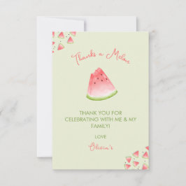 Eén in een Melon Watermelon Birthday Bedankkaart