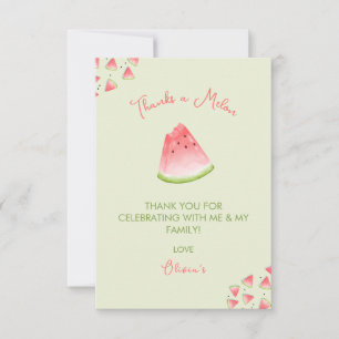 Eén in een Melon Watermelon Birthday Bedankkaart