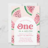 Eén in een Melon Watermelon Birthday Kaart (Voorkant)