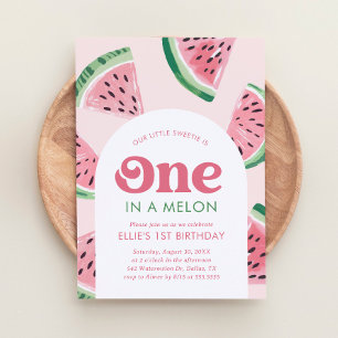 Eén in een Melon Watermelon Birthday Kaart