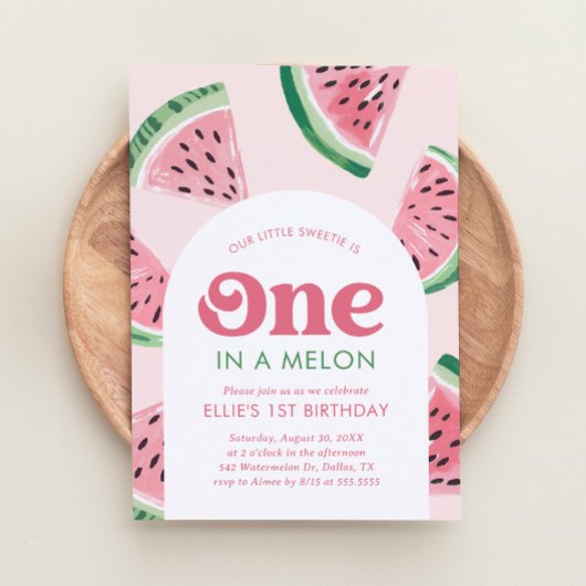Eén in een Melon Watermelon Birthday Kaart