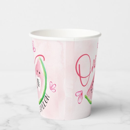 Eén in een Melon Watermelon Birthday Papieren Bekers (Rechts)