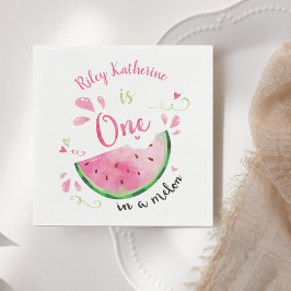 Eén in een Melon Watermelon Birthday Party Paper P Servet