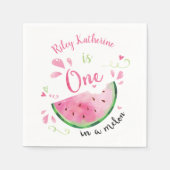 Eén in een Melon Watermelon Birthday Party Paper P Servet (Voorkant)