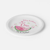 Een in een Melon Watermelon Birthday Party Papieren Bordje (Gekanteld)