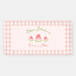 Eén in een Melon Watermelon Birthday Spandoek