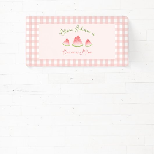 Eén in een Melon Watermelon Birthday Spandoek (Insitu)