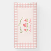 Eén in een Melon Watermelon Birthday Spandoek (Verticaal)