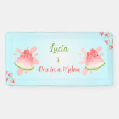 Eén in een Melon Watermelon Birthday Spandoek (Horizontaal)