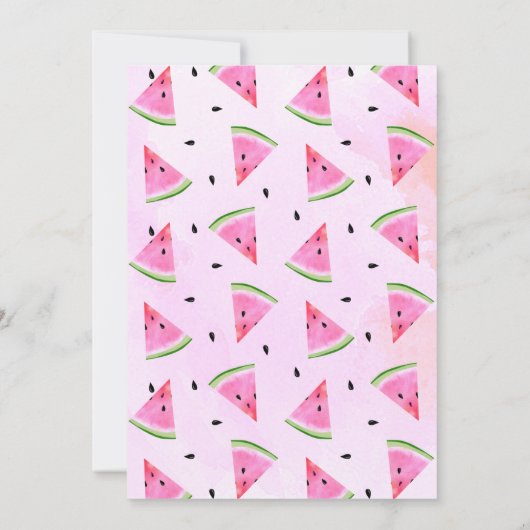Eén in een Melon Watermelon Birthday-uitnodiging Kaart (Achterkant)