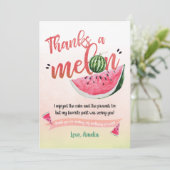 Een in een Melon Watermelon Eerste Dag Dank je wel Bedankkaart (Staand voorkant)