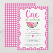 Eén in een Melon Watermelon Eerste Dag Kaart (Voorkant / Achterkant)